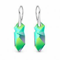 Sidabriniai auskarai moterims DiamondSky „Kaputt (Scarabaeus Green)“ su Swarovski kristalais