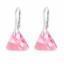 Sidabriniai auskarai moterims DiamondSky „Osiris (Light Rose)“ su Swarovski kristalais