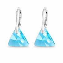 Sidabriniai auskarai „Osiris (Aquamarine)“ su Swarovski® kristalais