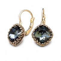 Auskarai „Vintage IV (Silver Night)“ su Swarovski® kristalais