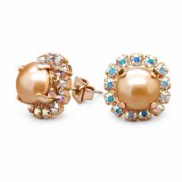 Auskarai „The Mirror of One's Heart II (Rose Gold)“ su Swarovski® kristalais