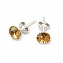 Sidabriniai auskarai „Classic II (Golden Shadow)“ su Swarovski® kristalais