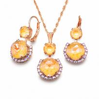 Papuošalų rinkinys moterims „Clarice VI (Peach DeLite)“ su Swarovski® kristalais