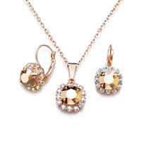 Papuošalų rinkinys moterims „Glory II (Rose Gold)“ su Swarovski® kristalais
