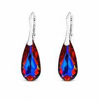 Sidabriniai auskarai moterims DiamondSky „Rainbow Waterfall (Volcano)“ su Swarovski kristalais