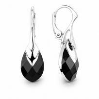 Sidabriniai auskarai „Baroque II (Jet Light Chrome)“ su Swarovski® kristalais