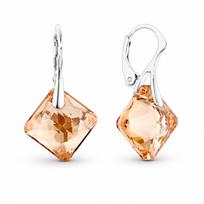 Sidabriniai auskarai „Shimmer (Golden Shadow)“ su Swarovski® kristalais
