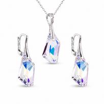 Sidabrinis papuošalų rinkinys moterims „Hyperborea (Aurora Borealis)“ su Swarovski® kristalais