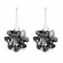 Sidabriniai auskarai „Clover (Silver Night)“ su Swarovski® kristalais