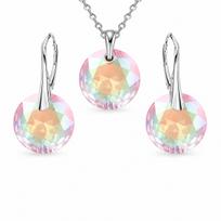 Sidabrinis papuošalų rinkinys moterims „Marianne (Aurora Borealis)“ su Swarovski® kristalais