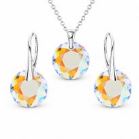 Sidabrinis papuošalų rinkinys moterims „Marianne (Shimmer)“ su Swarovski® kristalais