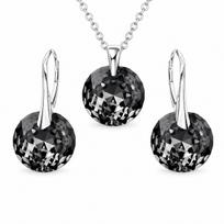 Sidabrinis papuošalų rinkinys moterims „Marianne (Silver Night)“ su Swarovski® kristalais