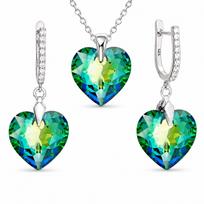 Sidabrinis papuošalų rinkinys moterims „Romantic Heart III R (Vitrail Medium)“ su Swarovski® kristalais