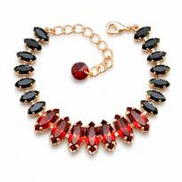 Apyrankė moterims DiamondSky „Ornella (Light Siam / Jet)“ su Swarovski kristalais