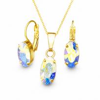 Papuošalų rinkinys moterims „Enigma (Aurora Borealis)“ su Swarovski® kristalais