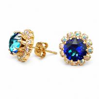 Auskarai „Glory III (Bermuda Blue)“ su Swarovski® kristalais