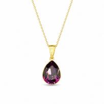 Sidabrinis pakabukas „Crystal Drop (Amethyst)“ su Preciosa® kristalais