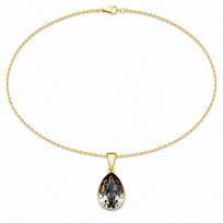 Sidabrinis pakabukas „Crystal Drop (Black Diamond)“ su Preciosa® kristalais