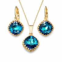 Papuošalų rinkinys moterims „Vintage IV (Bermuda Blue)“ su Swarovski® kristalais