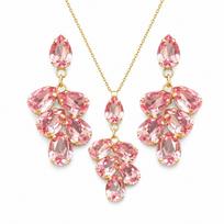 Papuošalų rinkinys moterims „Amber II (Light Rose)“ su Preciosa® kristalais