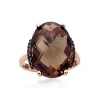 Auksinis žiedas su cirkoniais ir kvarcu „Royal Quartz IV“