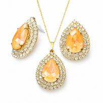 Papuošalų rinkinys moterims „Jasmine (Peach DeLite)“ su Swarovski® kristalais