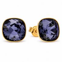 Sidabriniai auskarai „Glare (Graphite)“ su Swarovski® kristalais