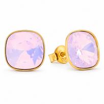 Sidabriniai auskarai „Glare (Rose Water Opal)“ su Swarovski® kristalais