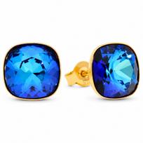 Sidabriniai auskarai „Glare (Bermuda Blue)“ su Swarovski® kristalais