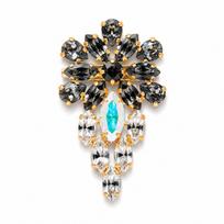 Segė moterims DiamondSky „Mirtel (Silver Night / Graphite / Aurora Borealis)“ su Swarovski kristalais