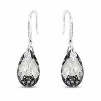Sidabriniai auskarai moterims DiamondSky „Baroque III (Light Chrome)“ su Swarovski kristalais