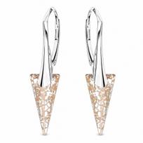 Sidabriniai auskarai moterims DiamondSky „Spike II (Rose Patina)“ su Swarovski kristalais