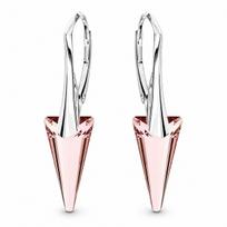 Sidabriniai auskarai moterims DiamondSky „Spike II (Antique Pink)“ su Swarovski kristalais
