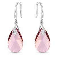 Sidabriniai auskarai moterims DiamondSky „Baroque III (Antique Pink)“ su Swarovski kristalais