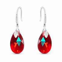 Sidabriniai auskarai „Baroque III (Light Siam Shimmer)“ su Swarovski® kristalais