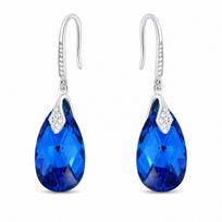 Sidabriniai auskarai „Baroque III (Capri Blue Comet Argent Light)“ su Swarovski® kristalais