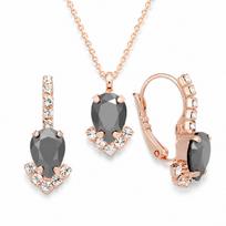 Papuošalų rinkinys moterims „Leonora II (Jet Hematite)“ su Preciosa® kristalais