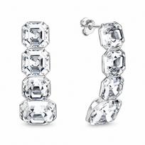 Sidabriniai auskarai moterims DiamondSky „Imperial“ su Swarovski kristalais