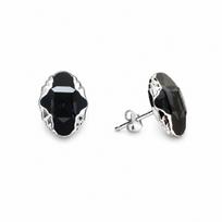 Sidabriniai auskarai „Delia (Graphite Lite Chrome)“ su Swarovski® kristalais