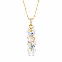 Sidabrinis pakabukas „Flamenco (Aurora Borealis)“ su Swarovski® kristalais