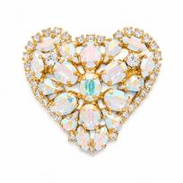 Segė moterims DiamondSky „Crystal Heart II“ (Aurora Borealis) su Swarovski kristalais