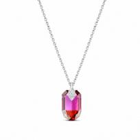 Sidabrinis pakabukas „Symbiosis II (Fuchsia Red Magma)“ su Swarovski® kristalais