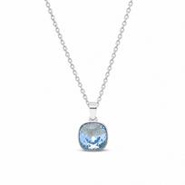 Sidabrinis pakabukas „Glare (Aquamarine)“ su Swarovski® kristalais