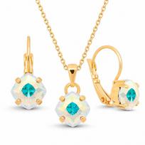 Papuošalų rinkinys moterims „Magical Square (Aurora Borealis)“ su Swarovski® kristalais