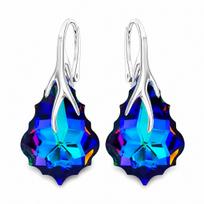 Sidabriniai auskarai „Baroque VI“ (Meridian Blue) iš 925 prabos sidabro su Swarovski kristalais