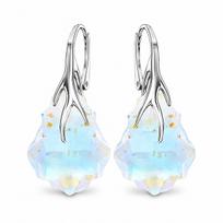 Sidabriniai auskarai „Baroque VI“ (Blue Aurora Borealis) iš 925 prabos sidabro su Swarovski kristalais