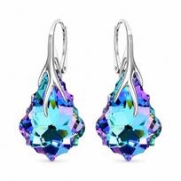 Sidabriniai auskarai „Baroque VI“ (Vitrail Light) iš 925 prabos sidabro su Swarovski kristalais