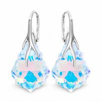 Sidabriniai auskarai „Baroque VI“ (Aurora Borealis) iš 925 prabos sidabro su Swarovski kristalais