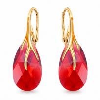 Sidabriniai auskarai „Baroque VII (Scarlet)“ iš 925 prabos sidabro su Swarovski kristalais