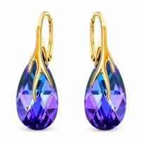 Sidabriniai auskarai „Baroque VII“ (Heliotrope) iš 925 prabos sidabro su Swarovski kristalais